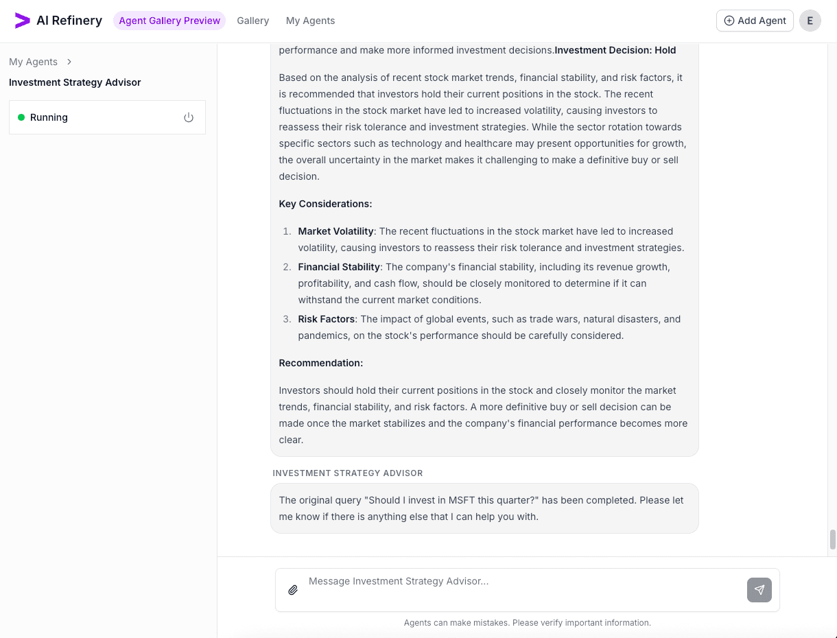 Final recommendation summarizing the analysis