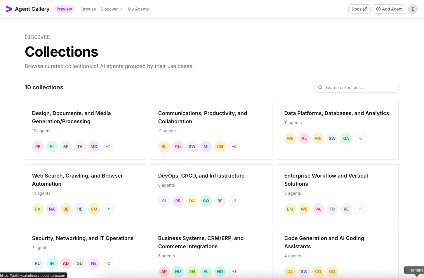 Collections landing page with the Discover > Collections navigation highlighted.