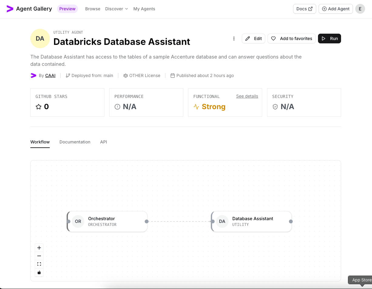 Databricks agent overview after creation