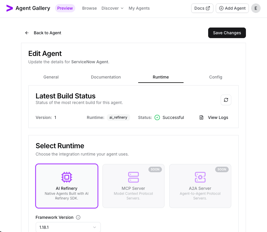 Uploaded YAML rendered in the runtime panel