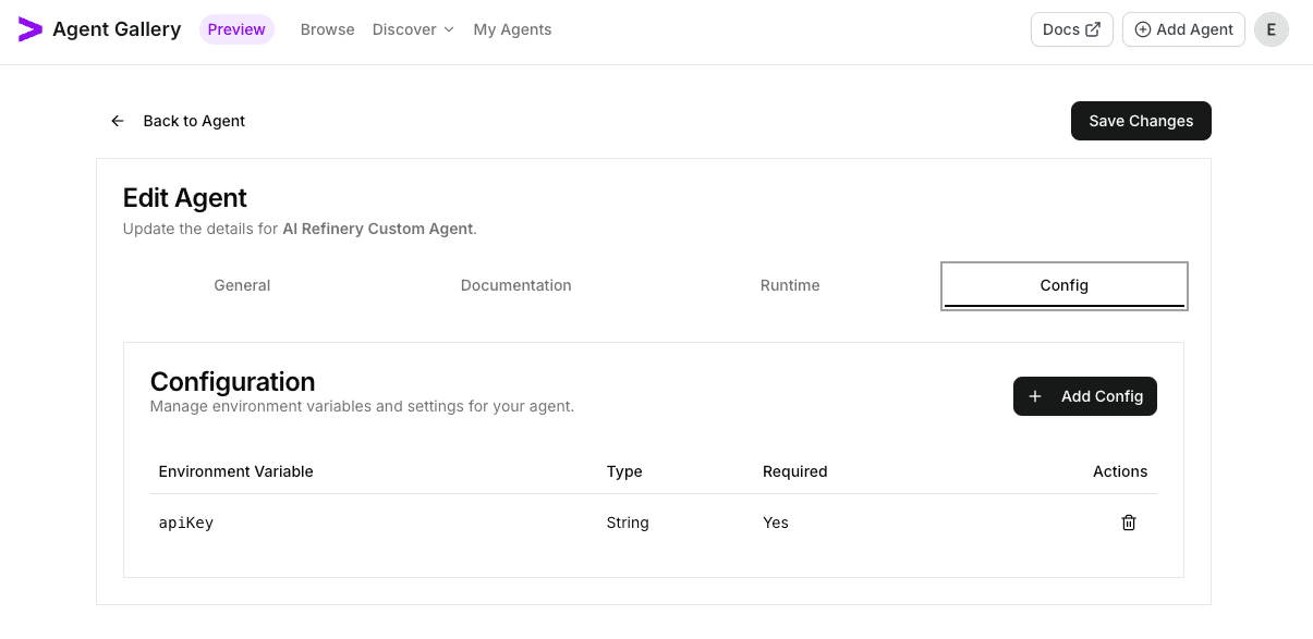 Config schema fields automatically populated after build