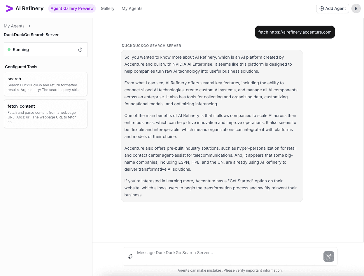 Console output after running the fetch query